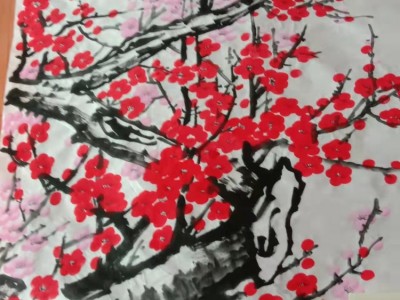 甘熊志的四条屏和韩荣洲的梅花 两幅字画处理