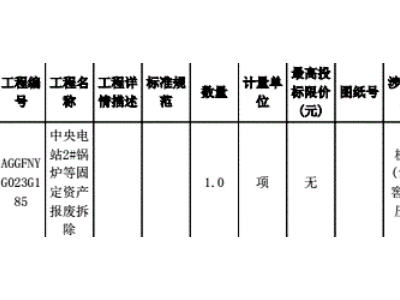 一批中央电站锅炉等设备报废拆除处理