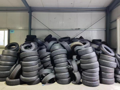 每个月三百吨废旧轮胎处理